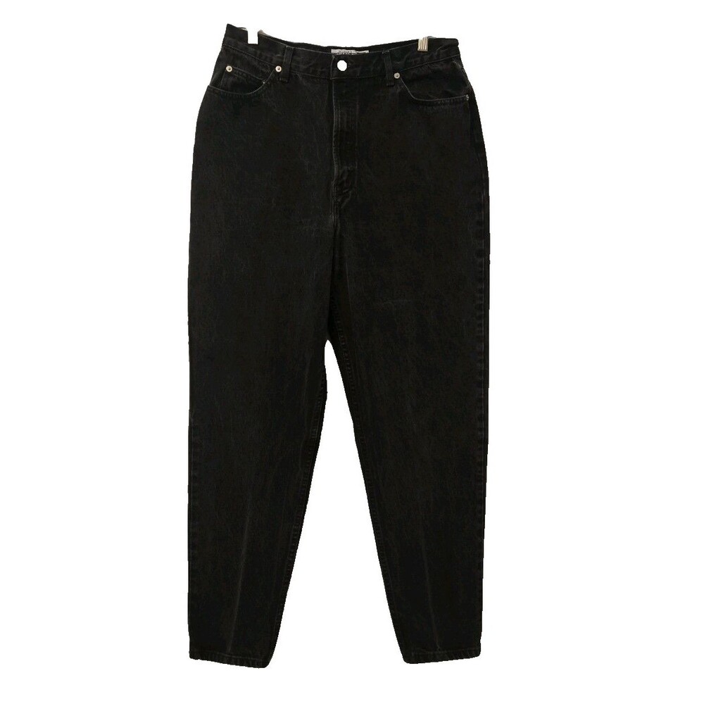 Vtg Gap Early 90s Womens Black Reverse Fit Mom Jeans High Waisted Taper Size 16
